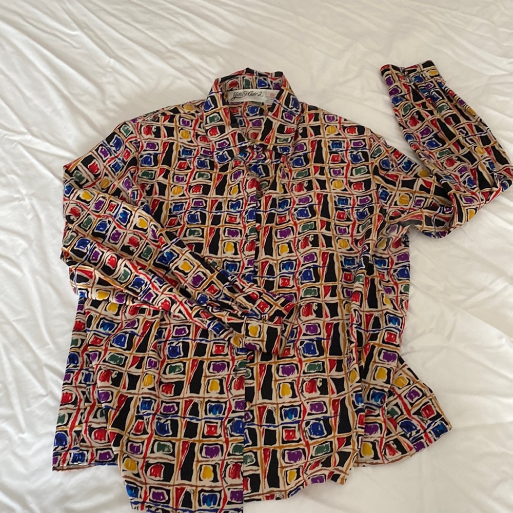 vintage blouse w shoulder pads